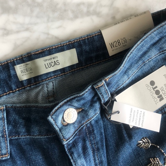 NWT Topshop Lucas Slim Boyfriend Jeans - Picture 5 of 7
